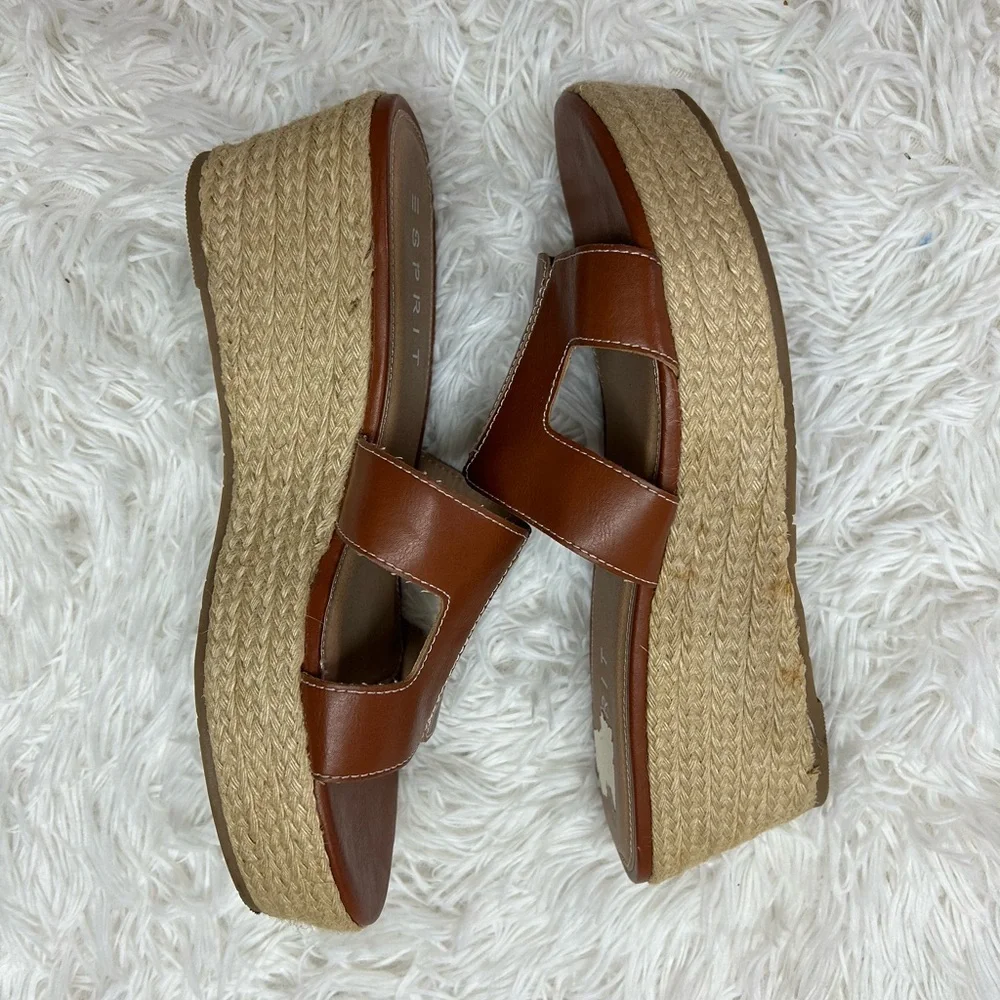 ESPRIT Brown Wedged Sandals Size 8.5M